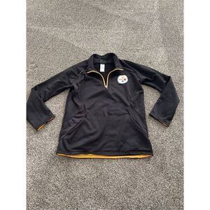 NFL Team Apparel youth medium Steelers fleece lined partial zip jacket